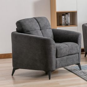Callie Gray Woven Fabric Accent Chair