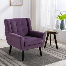 Modern Velvet Accent Chair with Black Legs