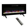 42" Wall Mounted Electric Fireplace with Multi-Color LED Flame