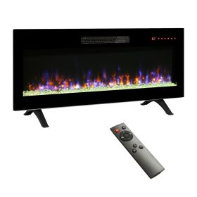 42" Wall Mounted Electric Fireplace with Multi-Color LED Flame