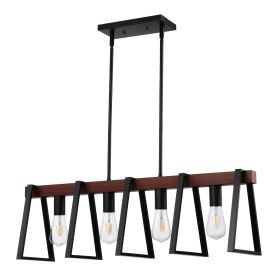4-Light Kitchen Island Pendant Light with Adjustable Height