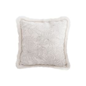 17.7in French Jacquard Woven Pillow Cover â€“ Peony Floral Decorative Throw Pillow Case