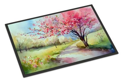 Apple Blossom Watercolor Doormat – Non-Slip & Washable (18x27)