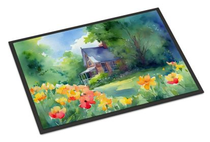 Mayflower Watercolor Doormat – Non-Slip & Washable