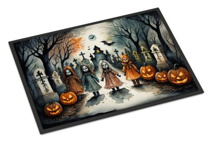 Creepy Doll Halloween Doormat – Non-Slip & Washable (18x27)