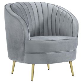 Grey and Gold Tufted Accent Chair