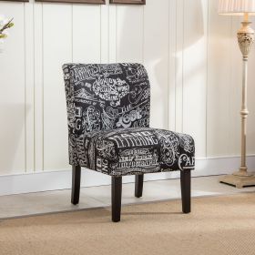 Chalkboard Print Armless Accent Chair