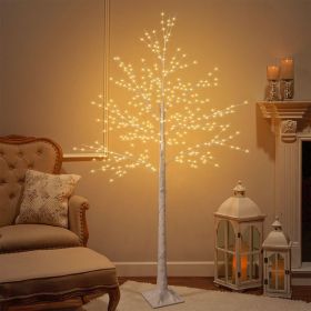 6 ft Lighted Birch Tree with LED Lights