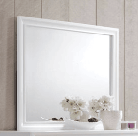 Naima White Finish Wall Mirror