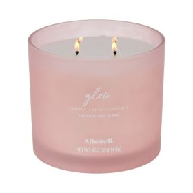 Glow (Vanilla + Pear + Coconut) Scented 4-Wick Spa Jar Candle 40.2oz.