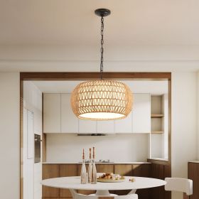 Farmhouse Boho Jute Rope Pendant Light – Adjustable Height