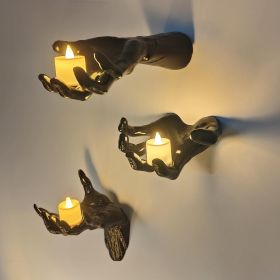 Creepy Reaching Hands Wall Decor with LED Candles (3-Pack)