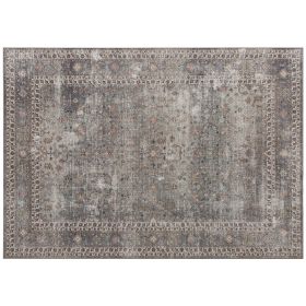 8x10 Traditional Machine Washable Non-Slip Area Rug – Dark Brown