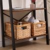 Handwoven Water Hyacinth Storage Basket with Handles