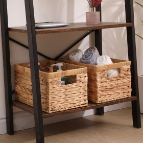 Handwoven Water Hyacinth Storage Basket with Handles