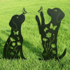 Metal Dog Garden Stakes Set of 2 – Puppy Silhouette Decor