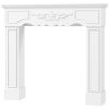Baroque Fireplace Mantel, Freestanding Fireplace Surround with Leg for Electric Fireplaces, 43.3" W x 39.8" H, White