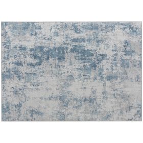 Area Rug 8X10, Machine Washable Rug, Non-Slip Modern Abstract Floor Carpet For Living Room, Bedroom, Dining Room, Blue