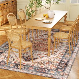 4x6 Boho Medallion Area Rug – Washable & Non-Slip Brown
