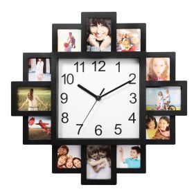 12 Photo Frame Collage Wall Clock