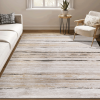 8x10 Brown Striped Area Rug – Stain Resistant & Non-Shedding