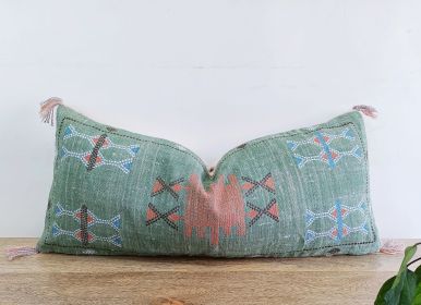 GREEN lumbar pillow cover Boho hand embroidered pillow cover Pillow cases Pillow shams For gift