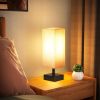 Minimalist Bedside Table Lamp with Fabric Shade
