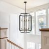 18" Modern 8-Light Black & Gold Geometric Chandelier
