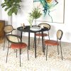 35" Round Drop Leaf Folding Dining Table – Distressed Black