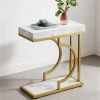 Narrow C-table, modern coffee table, bedside table with metal frame