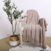 SOGA Coffee Diamond Pattern Knitted Throw Blanket with Tassels â€“ Warm, Cozy Woven Cover for Bed, Sofa, Couch, or Home DÃ©cor