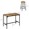 5-Piece Industrial Dining Set with Bar Table & Round Stools