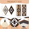 6 Pcs Western Aztec Wall Decor Southwestern Wall Art Boho Farmhouse Geometric Tribal Diamond & Rectangle Wooden Hanging for Home Bedroom Living Room D