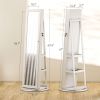 360° Swivel Jewelry Armoire with Full-Length Mirror – White