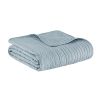 Oversized Quilted Throw with Scalloped Edges Blue 60x72"