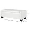 50.5" Faux Leather Rectangular Tufted Storage Ottoman Bench for Living Room, Entryway, or Bedroom, White
