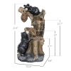 3-Tier Bear & Beehive Water Fountain with LED Lights