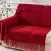 Christmas Decor Red Throw Blanket for Couch, Boho Bed Throws for Foot of Bed, Decorative Red Throws for Sofa Living Room, 50"x60"