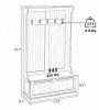 Cream White 3-In-1 Entryway Bench with Coat Rack Hall Tree with Bench And Shoe Storage 5 Hooks for Hallway