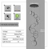 14 Ring High Ceiling Chandelier Foyer, Black Modern LED Large Staircase Long Chandeliers Light Fixture with Remote for Entryway Living Room