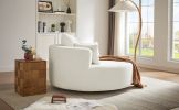 360Â° Swivel Chair Accent Barrel Chair Swivel Round Sofa Chair with 3 Removable Pillows for Living Room, Bedroom, Office and Hotel,Beige