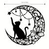 CIFbuy Gothic Black Cat Metal Wall Art Vintage Halloween Decorations Spooky Indoor Outdoor Hanging (TikTok, temu pick-up service)