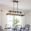 33.7" Black & Gold Vintage 5-Light Pendant Chandelier