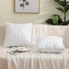 Throw Pillow Covers 18x18 Inch Set of 2, Soft Plush Faux Wool White Solid Couch Pillow Covers