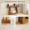 55" Farmhouse Console Table, 2-Tier Entryway Table with Storage for Hallway, Living Room, Behind Couch, Rustic Brown