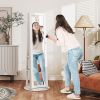 360° Swivel Jewelry Armoire with Full-Length Mirror – White