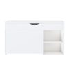 Entryway Bench with Shoe Storage,Adjustable 3-Tier Flip-Up Drawers & Hidden Cabinet,Space-Saving Shoe Organizer,Triple Storage and Modern Design