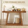 55" Farmhouse Console Table, 2-Tier Entryway Table with Storage for Hallway, Living Room, Behind Couch, Rustic Brown