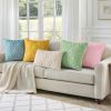 Throw Pillow Covers 18x18 Inch Set of 2, Soft Plush Faux Wool Blue Grey Couch Pillow Covers