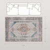 4x6 Vintage Washable Area Rug – Non-Slip Brown & Blue